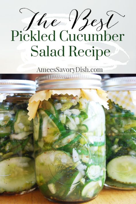 Pickled Cucumber Salad, Pickled Vegetables Recipe, Amazing Salads, Marinated Cucumbers, Cucumber Canning, Pickled Cucumber, Cucumber Salad Recipe, Canning Vegetables, Canning Tips