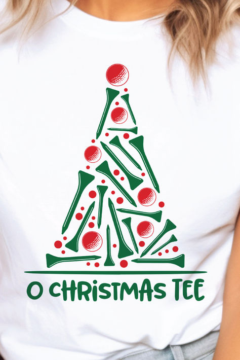 This fun 'O Christmas Tee' golf-themed Christmas shirt is the perfect fun and festive shirt to wear all holiday season! It also makes a great gift for any golf lover or golf coach!⛳ #golfchristmasshirt #golfchristmas #golfxmas #golfgroupchristmas #funnygolfshirt #festivegolfshirts Coach Christmas, Golf Fundraiser, Golf Games, Golf Christmas, Funny Golf Shirts, Christmas Golf, Xmas 2024, Golf Outing, Themed Christmas