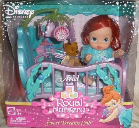 Royal Nursery Disney, Disney Princess Baby Dolls, Doll Packaging, Nursery Disney, 2000s Childhood Memories, Princesa Ariel Disney, Royal Nursery, Celebrity Barbie, Celebrity Barbie Dolls