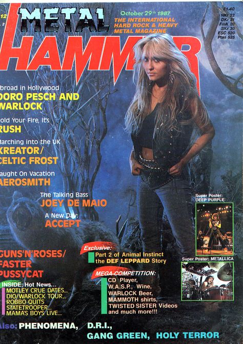 Metal Hammer Magazine, 80s Metal Bands, Doro Pesch, 80s Metal, 90s Rock, Women Of Rock, Heavy Rock, 80s Rock, Rock Chick