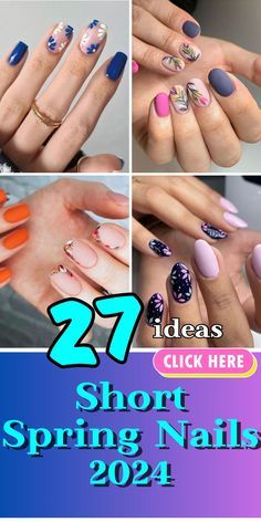 Spring Nail Ideas, Simple Spring Nails, May Nails, Nail Color Trends, Spring Nail Trends, Cute Spring Nails, Cute Nail Art Designs, Spring Nail Colors, Flower Nail Designs