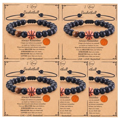 End Of Season Basketball Gifts For Players, 8th Grade Night Basketball Gift Ideas, Basketball Basket Gift Ideas, Birthday Gifts For Son, Basketball Bracelet, Basketball Team Gifts, Baseball Accessories, Gifts For Son, Baseball Bracelet