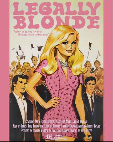 Elle Woods Poster, Legally Blonde Poster Vintage, Blondes In Movies, Legally Blonde Room, Legally Blonde Aesthetic Wallpaper, Legally Blonde Movie Poster, Preppy Room Posters, Brooke Wyndham, Legally Blonde Poster