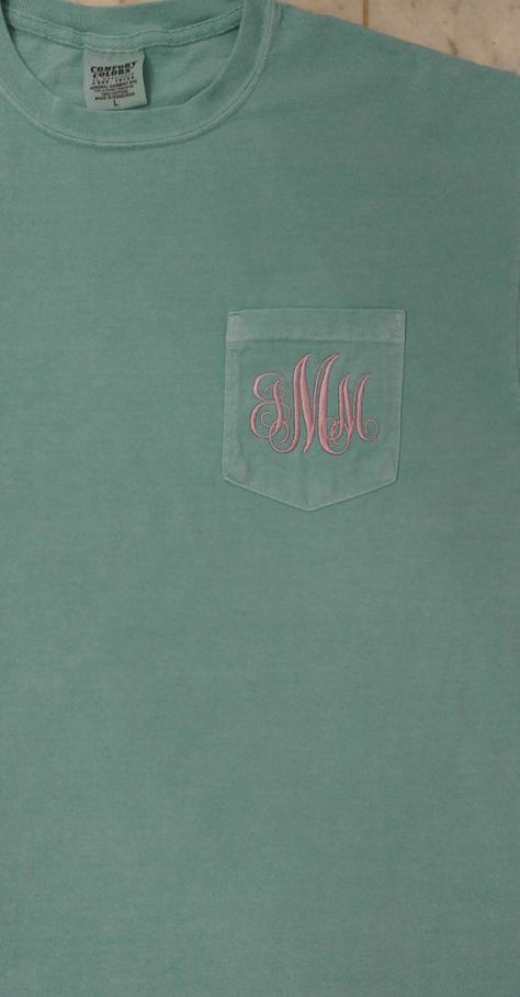 Monogrammed Pocket Long Sleeve T Monogrammed by SouthernClassGifts #pocket #monogram #cute #etsy #sorority #bridesmaids #girly Monogram T Shirts, Name Letters, Fitted Shirt, Cricut Craft Room, Monogram Styles, Cute Shirts, Sorority, Shirt Color, Comfort Colors