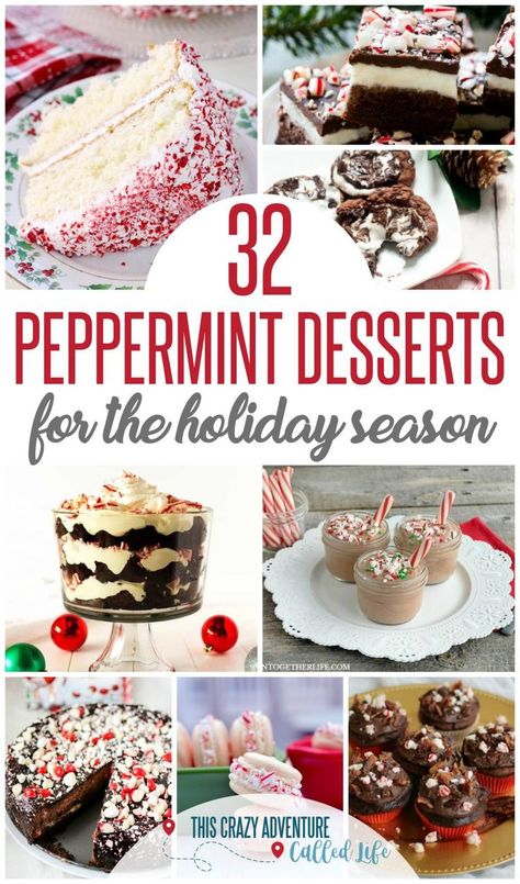 Peppermint Christmas Deserts, Christmas Desserts With Peppermint, Easy Christmas Desserts Peppermint, Deserts With Peppermint, Christmas Dessert Peppermint, Christmas Dessert Recipes Peppermint, Peppermint Holiday Treats, Mint Christmas Desserts, Recipes Using Candy Canes