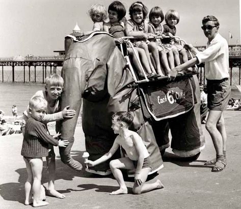 Jumbo mechanical elephant at Colwyn Bay Promenade Welsh Proverbs, Colwyn Bay, Elephant Rock, Wonderful Picture, North Wales, Writing Poetry, North East, My Ride, Back In Time