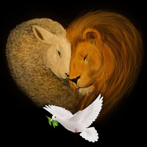 Lion And Lamb Painting Acrylic, Lion And Lamb Art, Marriage Of The Lamb, Warrior Princess Quotes, Lamb Tattoo, Prophetic Painting, Christian Style, Christian Drawings, Bible Quiz