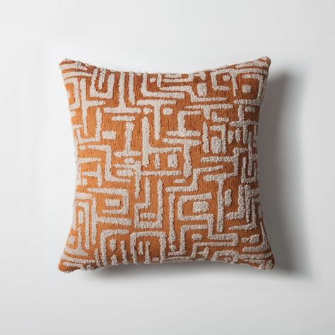 Burnt Orange Geometric Design Throw Pillow Cover Mid Century Modern Decoration Woven Jacquard Plush Fabric 45x45 Cm 18x18 Inch Case - Etsy Throw Pillows White, Beige Pillows, Bed Cushions, Green Throw Pillows, Orange Pillows, Accent Throw Pillows, Mid Century Modern Decor, Designer Throws, Plush Fabric