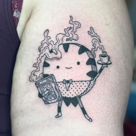 Adventure Time House Tattoo, Peppermint Butler Tattoo Adventure Time, Subtle Adventure Time Tattoo, Adventure Time Skull Butterfly Tattoo, Gunther Tattoo Adventure Time, Peppermint Butler Tattoo, Dark Academia Tattoo, Peppermint Butler, Portland Tattoo