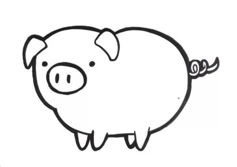 Pig Drawing & Sketches For Kids Check more at https://www.kidsartncraft.com/pig-drawing-sketches-for-kids/ Pig Drawing Simple, Easy Pig Drawing, Pig Doodle, Pig Drawing Easy, Pig Puppet, Small Easy Drawings, Cowboy Hat Drawing, Pig Coloring Pages, Pig Sketch