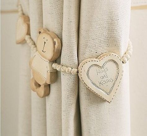 curtain tie backs Grey Patterned Curtains, Items Aesthetic, Curtain Tie Backs Diy, Childrens Curtains, Baby Room Curtains, Bohemian Elephant, Cute Curtains, Baby Nursery Neutral, Curtain Tiebacks