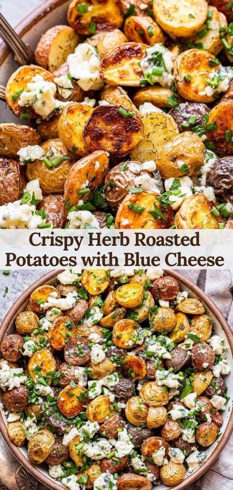 Crumbled Blue Cheese Recipes, Runner Recipes, Thanksgiving Recipes Side Dishes Easy, Recipe Runner, Baby Potato Recipes, Blue Cheese Crumbles, Blue Cheese Recipes, Best Vegetable Recipes, Best Potato Recipes