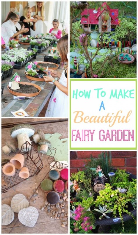 Get some tips on how to make a beautiful fairly garden with the kids! You will love this family project! Fairies Design, Make A Fairy Garden, Make A Fairy, Cement Table, Fairy Garden Ideas, Fairy Garden Party, Fairy Garden Designs, Lattice Fence, Miniature Fairy Garden