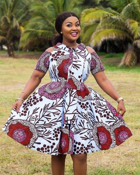 100 Ankara Short Gown Styles Designs 2019 (Updated Weekly) | Thrive Naija Short Flare Gown, Ankara Short Flare Gowns, Dresses For Plus Size, Palazzo Pants Outfit, Gown Designs, Trendy Ankara Styles, Ankara Short Gown Styles, Ankara Dress Styles, Short African Dresses