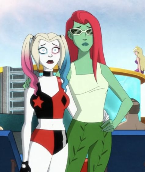 Height Difference Drawing Reference, Ivy X Harley Fanart, Wlw Height Difference, Harlivy Kiss, Mutant Oc, Posin Ivy X Harley Quinn, Lesbian Character Tv Show Cartoon, Dc Bombshells Harlivy, Batman Tas