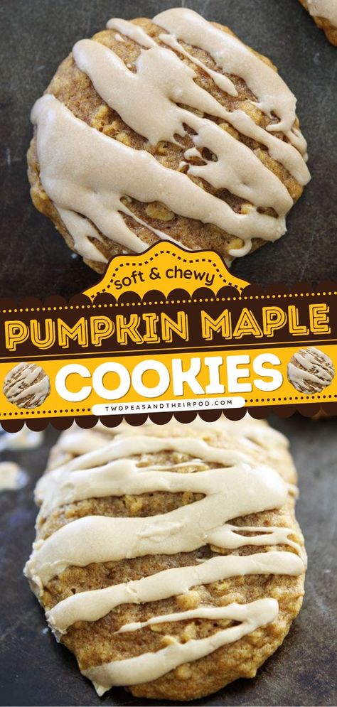 Pumpkin Maple Cookies, pumpkin recipes, easy Thanksgiving dessert recipes Maple Syrup Pumpkin Cookies, Maple Cookies Recipe, Easy Thanksgiving Dessert, Pumpkin Cookies Healthy, Easy Thanksgiving Dessert Recipes, Pumpkin Breakfast Recipes, Soft Pumpkin Cookies, Maple Cookies, Pumpkin Oatmeal Cookies