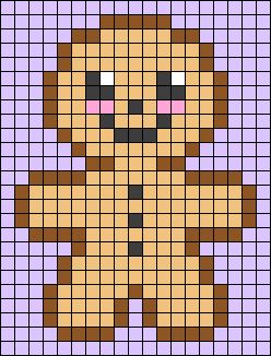 Gingerbread Man Pixel Art, Gingerbread Pixel Art, Kawaii Gingerbread, Christmas Pixel, Gingerbread Man Pattern, Easy Pixel Art, Pixel Crochet, Pixel Pattern, Cross Stitch Funny