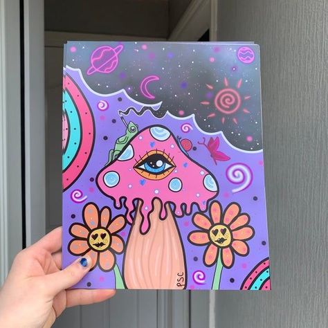 Art Bizarre, Arte Indie, Trippy Painting, Posca Art, Hippie Painting, Simple Canvas Paintings, Cute Canvas Paintings, Easy Canvas Art, Canvas Drawings