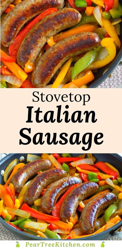 Hot Sausage Peppers And Onions, Italian Sausage With Peppers And Onions Easy Recipes, Italian Sausages With Peppers And Onions, Fried Italian Sausage, Recipes Using Italian Sausage, Hot Sausage Recipes, Italian Sausage Peppers And Onions, Sweet Italian Sausage Recipes, Sausage Sandwich Recipes