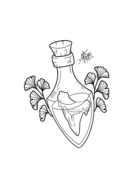 Witch Coloring Pages, Tattoo Themes, Bottle Drawing, Bug Tattoo, Epic Tattoo, Procreate Stamps, Fly Trap, Tattoo Stencil Outline, Adult Colouring Pages