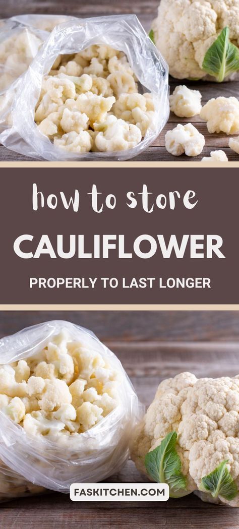 An image of fresh cauliflower with tips on how to store it for maximum freshness and longevity. Simple and practical advice for keeping your cauliflower crisp and tasty. #Cauliflower #FoodStorage #KitchenHacks Raw Cauliflower, Storing Fruit, Delicious Veggies, Root Veggies, Storage Tips, How To Store, Reduce Food Waste, Culinary Skills, Cauliflower Recipes