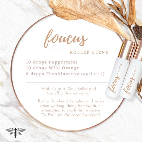 Doterra Roller Blends, Roller Perfume Essential Oil Blends, Focus Roller Blend Young Living, Calm Essential Oil Blend Roller, Massage Oils Recipe, Essential Oil Blends For Roller Bottles, Doterra Allergy Blend Roller, Essential Oil Roller Bottle Labels, Essential Oil Blends Roller