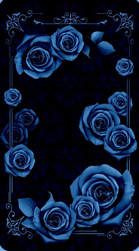 Dark Blue Roses Wallpaper, Black And Blue Aesthetic Dark, Black And Blue Wallpaper Aesthetic, Ado Wallpaper Phone, Blue Roses Aesthetic, Blue And Black Wallpaper, Dark Blue Roses, Mystic Wallpaper, Blue Roses Wallpaper