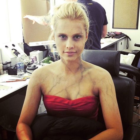 Claire Holt in makeup for Rebekah Mikaelson. The Vampire Diaries Universe, Vampire Diaries Universe, Rebekah Mikaelson, Claire Holt, The Vampire Diaries, The Vampire, Vampire Diaries, The Whole