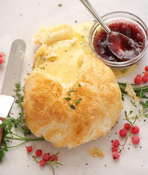 Triple-Cream Baked Brie Puff Pastry Cream Puffs, Brie Recipes, Puff Pastry Sheets, Baked Brie, Pastry Sheets, Cream Puffs, Grocery Stores, June 15, Grocery Delivery