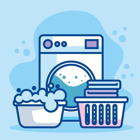 Laundry Business Ideas, Logo Laundry, Laundry Service Business, Kid Drawings, Many Stickers, Laundry Business, Dinosaur Invitations, Laundry Shop, Clean Washing Machine