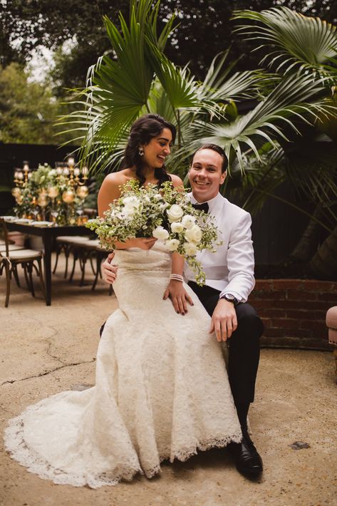 bride sitting on groom's lap Wedding Dress