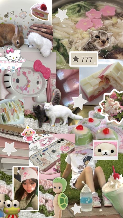 Favorite Things Collage, Pink And Green Collage Wallpaper, Pink Shuffle Wallpaper, Y2k Collage Wallpaper, Pink Green Wallpaper, Shuffles Wallpapers, Shuffle Wallpaper, Pink Collage Wallpaper, Lockscreen Themes