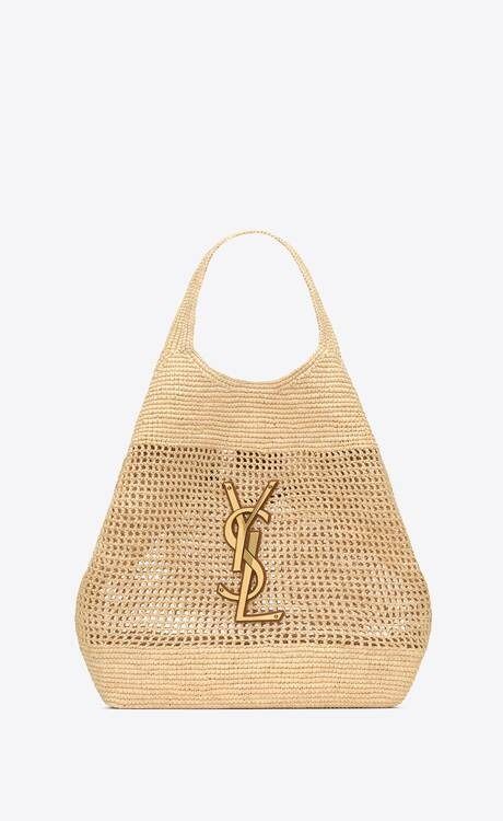 Handbags for Women | Saint Laurent | YSL United Kingdom Ysl Raffia Bag Outfit, Luxury Beige Straw Crochet Bag, Saint Laurent Beach Bag, Rive Gauche Ysl Bag Beach, Ysl Rattan Bag, Ysl Bag Rafia, Luxury Raffia Bag, Saint Laurent Tote, Saint Laurent Handbags