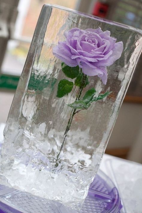 Thinking... small ice sculptures like this one on each table as centerpieces...?  #urbanveil #weddingdecorations #weddingicesculpture #weddingreception Ice Sculpture Wedding, Romantic Wedding Ideas, Disney Wedding Theme, Snow Sculptures, Lilac Roses, Table Centrepiece, Artist Website, Ice Sculptures, Lavender Wedding