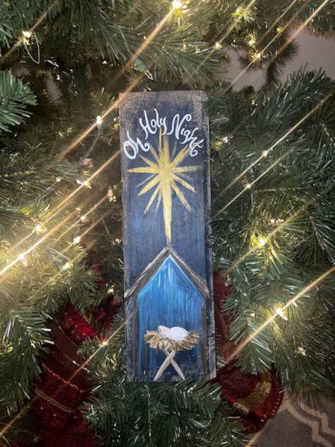 JESUS IN MANGER, Nativity, Painted Christmas Decor, Baby Jesus in Manger, O Holy Night, Christmas Star, Painted Barn Wood, Jesus Wall Art - Etsy Painted Christmas Decor, Baby Jesus In Manger, Jesus In Manger, Manger Nativity, Nativity Painting, Jesus Wall Art, Festival Ideas, Night Christmas, Wood Painting Art