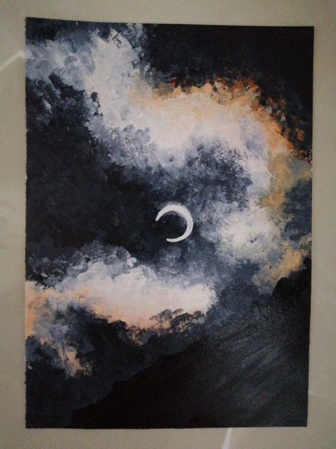 Eclipse Watercolor Painting, Eclipse Painting, Paint A Picture, Good View, Arts Ideas, Easy Canvas, Easy Canvas Art, The Eclipse, My Side