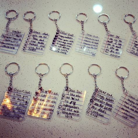 Shrinky Dink Ideas Father's Day, Shrinky Dink Fathers Day Gift, How To Make Shrinky Dink Key Chains, Shrinks Dink Handprint Keychain, Shrink A Dink Keychain, Church Camp, Teacher Appreciation, Jewelry Inspiration, Arts And Crafts