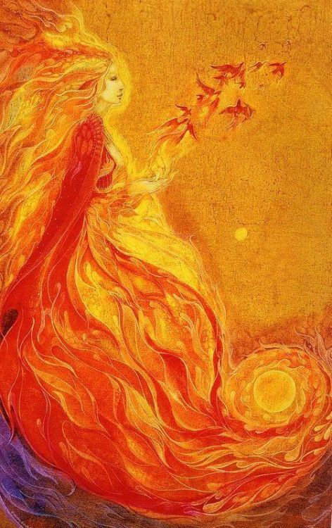 Vedic Astrology | Astrology Readings | Moon Forecast | Tarot | AnandaShree Astrology - AnandaShree Astrology Susan Seddon Boulet, Fire Goddess, Creature Fantasy, Throne Of Glass Series, Fire Bird, Fire Art, Vedic Astrology, Visionary Art, Throne Of Glass