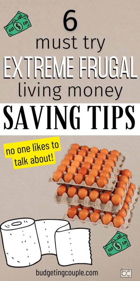 Extreme Money Saving Tips for Frugal Living (Simple Budget Hacks) Ways To Budget, Living Cheap, Extreme Frugality, Frugal Living Ideas, Frugal Habits, Saving Money Frugal Living, Saving Money Tips, Money Frugal, Budget Tips