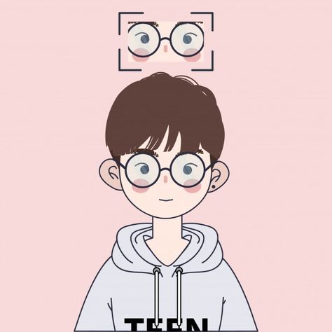 Cute korean boy illustration. handsome a... | Premium Vector #Freepik #vector #man #cartoon #face #glasses Boy With Specs Cartoon, Korean Characters Cartoon, Boy With Glasses Drawing, Cartoon With Glasses, Cute Korean Boy, Cute Boy Cartoon, Singing Drawing, Boy Cartoon Characters, Korean Cartoon