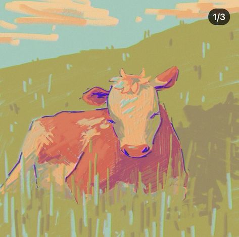 Cow Drawing Reference, Cow Aesthetic Drawing, Cow Drawing Aesthetic, Cute Farm Drawing, Cow Art Drawing, Cow Cute Drawing, Simple Cow Drawing, Cow Illustration Cute, Cow Drawing Cute