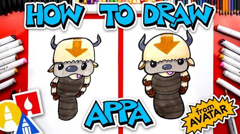 Avatar Drawing Easy, Appa From Avatar, Avatar Drawing, Appa Avatar, Art For Kids Hub, Marker Paper, Blog Art, Drawing Easy, Indoor Activities