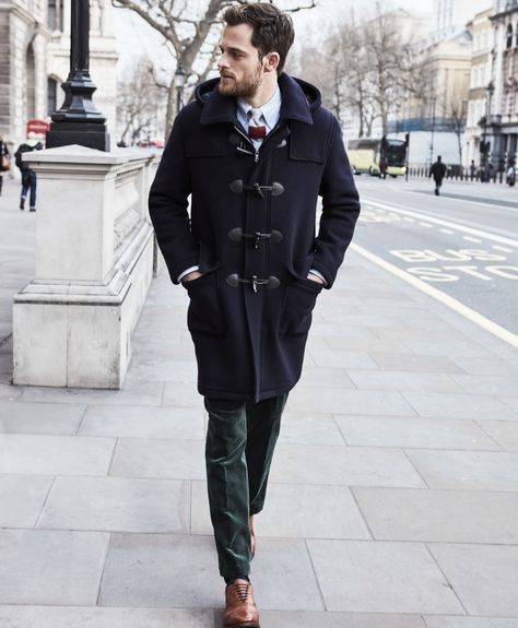 A Classic - Brooks Brothers Duffle Coat Mens Duffle Coat, Trendy Street Style Outfits, Duffel Coat, Coats For Men, Overcoat Jacket, Trendy Street Style, Duffle Coat, Coat Outfits, Mens Casual Outfits