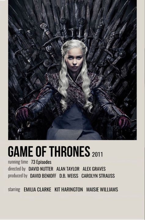 Game Of Thrones Movie Poster, Game Of Thrones Polaroid, Got Aesthetic, Game Of Thrones Movie, Polaroid Movie Poster, Game Of Thrones Poster, Film Recommendations, Film Posters Minimalist, Perfect Movie