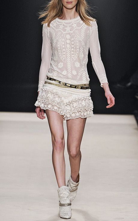 Isabel Marant Shirt, Lacy Shirt, Mode Tips, Colour Story, Mode Inspo, Short Skirt, White Fashion, Long Legs, Moda Operandi