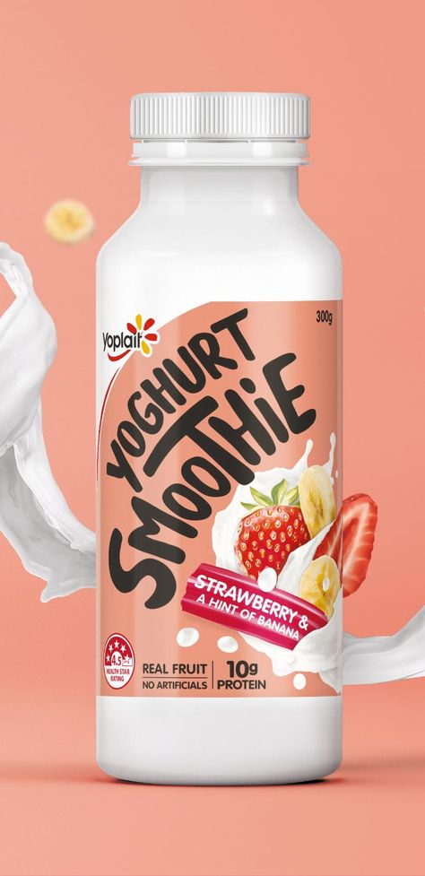 Yoghurt Drink Packaging, Drinking Yogurt Packaging, Drinking Yogurt Packaging Design, Yogurt Branding Design, Yoghurt Illustration, Fruit Drink Packaging, Smoothie Packaging Design, Milk Design Packaging, Yoghurt Packaging Design