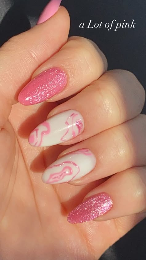 Pink Maximalist Nails, Unique Pink Nails, Pink Pony Club Nails, Minimal Nail Art Simple, Pink Preppy Nails, Pink Design Nails, Nails Only, Her Nails, Pink Acrylic Nails