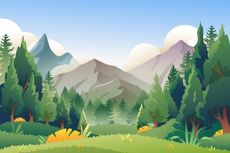 Cartoon Mountain, Home Screen Wallpaper Hd, Nature Images Hd, Gambar Lanskap, Nature 3d, Mountain Background, Mountain Illustration, Cat Air, Natural Background