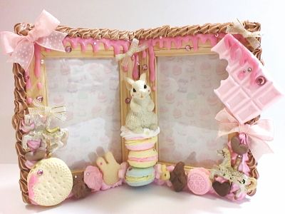 Decoden Frame, Decoden Ideas, Toploader Deco, Decoden Diy, Kawaii Crafts, Cute Clay, Clay Charms, Cold Porcelain, Polymer Clay Crafts