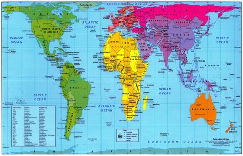 Cont: from the Peter's projection map: depicting relative sizes/proportions vs. historically used maps of the world. Peters+Map.gif (1600×1032) Accurate World Map, World Map Continents, World Map Printable, Map Maker, Southern Ocean, Arctic Ocean, Projection Mapping, World Images, Map Poster